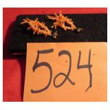 PINK MARKED 14KT CORAL EARRINGS