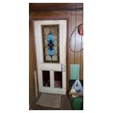 Old Door with stain glass insert