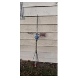 Old copper lightning rod  with weather vane