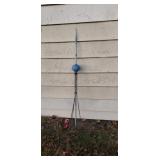 Copper lightning rod with  Hawkeye blue milk ball