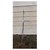 Copper lightning rod with white milk glass