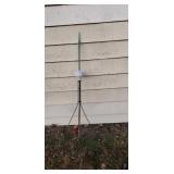 Copper lightning rod with white milk glass