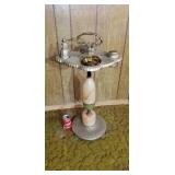 Ar tdeco slag glass smoking stand (lighter