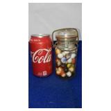 JAR FULL OLD MARBLES