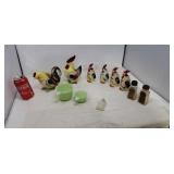 Old Jadite measuring cups chicken salt and pepper