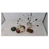 Hat pin holder with pins & sewing pin cushions
