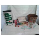 7-UP TRASH CAN:TOY INSTRUMENTS:SLIM JIM MUG