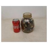 JAR FULL OF OLD BUTTONS