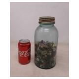 JAR OF OLD BUTTONS