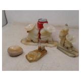 ONYX BOOKENDS:EGG:ASHTRAY