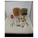 VTG. ADVERTISING FANS:CHAUFFEUR PINS:ADVERTISING