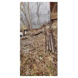 Steel fence post aluminum cable.