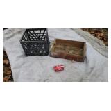 Wood Pepsi crate and milk crate
