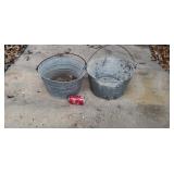 Two  galvanized buckets