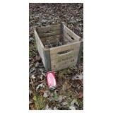 Old wood milk crate