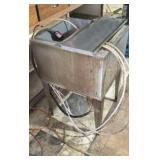 Stainless steel ice bin with soda serving handle