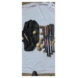 Baseball/ softball bats with balls and carrying