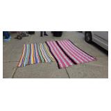 Two hand crocheted throws.