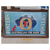 Fosters Beer Sign Under Glass Framed