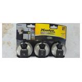 Set of three new master padlocks