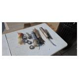 Roll of solder zip ties electrical tape grease