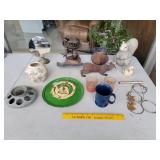 Mirror Made In Japan, Tea Pot Clock, Windchimes,