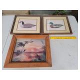 3D Framed Ducks in Wild with Two Duck Artworks