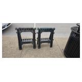 Folding plastic sawhorses