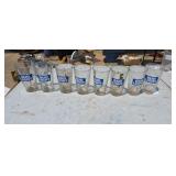 Eight Bud Light beer glasses