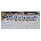Eight Bud Light beer glasses