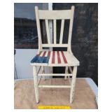 Wooden Chair with American Flag Design