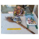 Christmas Decorative Sled, Birdhouse, Floral