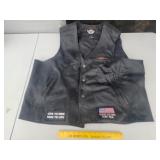 Harley-Davidson Black Leather Vest Size 3XL