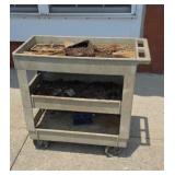Rubbermaid plastic serving cart on rollers