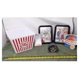 Plastic popcorn container, wall art, tin decor,