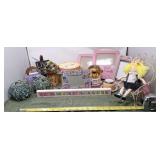 Eloise doll and music box globe, picture frames