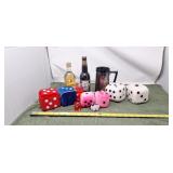 Car dice, collectible bottles never opened, and