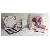 Home decor including battery operated clock, new