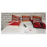 Coca-Cola blanket and pillows