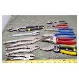 Vice grips, pliers and Stanley channel locks