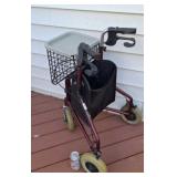 3 wheel walker with detachable basket