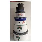 Decorative stackable Snowman boxes