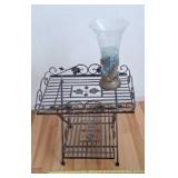 Wire table and decorative vase