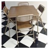Standard size card table and 4 matching folding