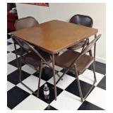 Standard size card table with 4 folding chairs