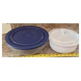 Vintage pyrex ribbed glass salad serving bowl