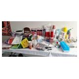Disposable cups, cutlery, napkins, ice trays,