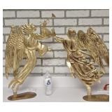 Gold colored tin angels