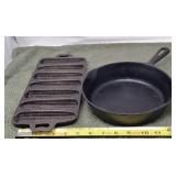 Cast iron skillet and cornbread pan