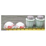 Pioneer Woman sauce bowls and milk green glass